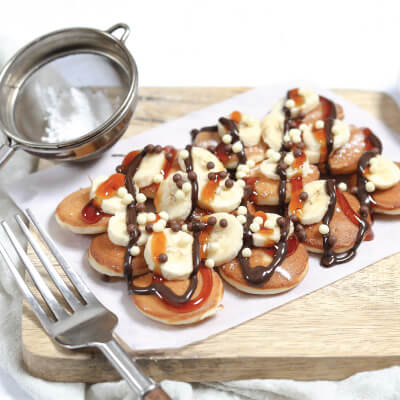 Choco Banoffee Pancakes by 99 Pancakes