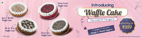 Waffle cake promotion banner
