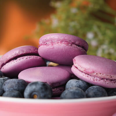 Blueberry Macarons by 99 Pancakes