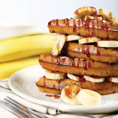 Caramelized Banana Waffle by 99 Pancakes