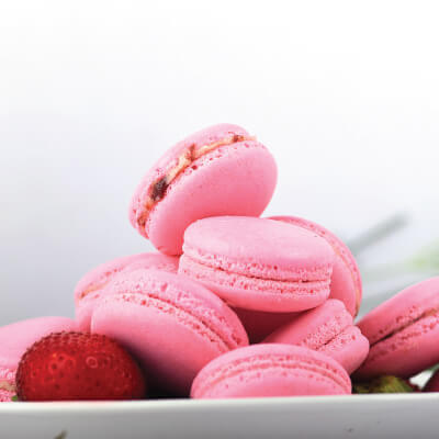 Strawberry Macarons by 99 Pancakes